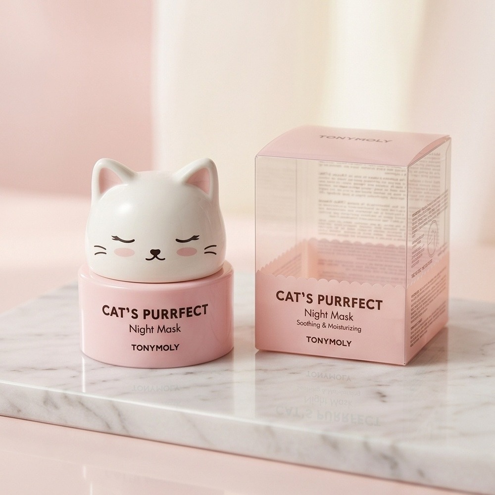 TONYMOLY Cats Purrfect Night Mask Soothing Moisturizing Sleeping Pack 50g NIB